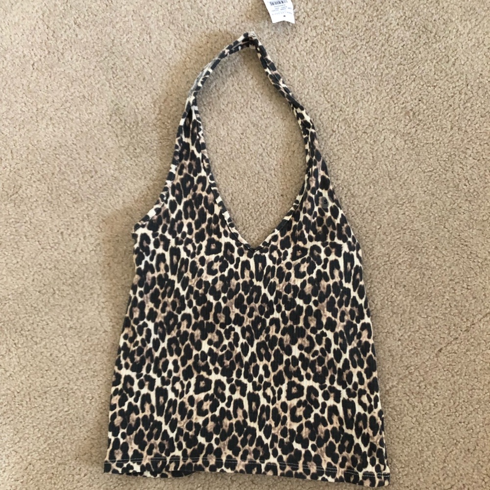 ae cheetah print halter top